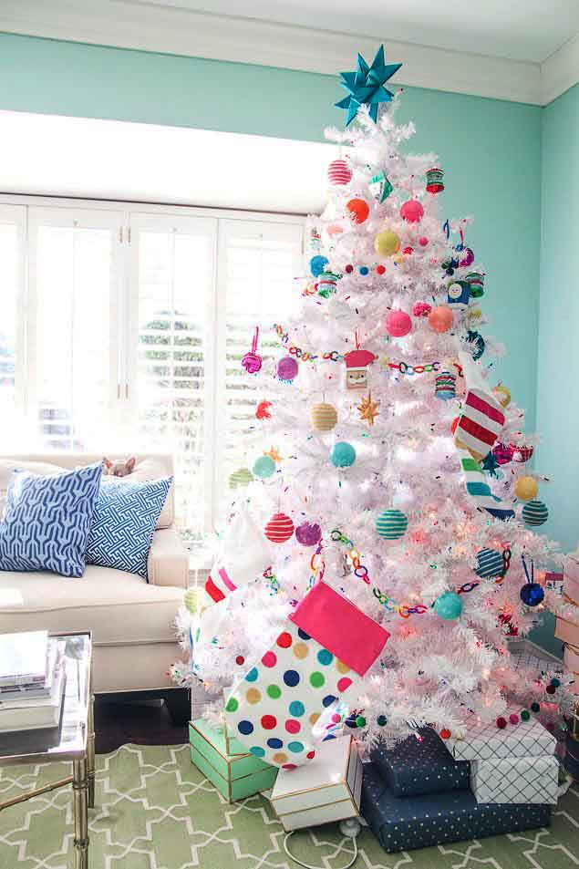 white candy christmas tree
